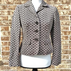 Ann Taylor Loft Petite Blazer size 2 brown white